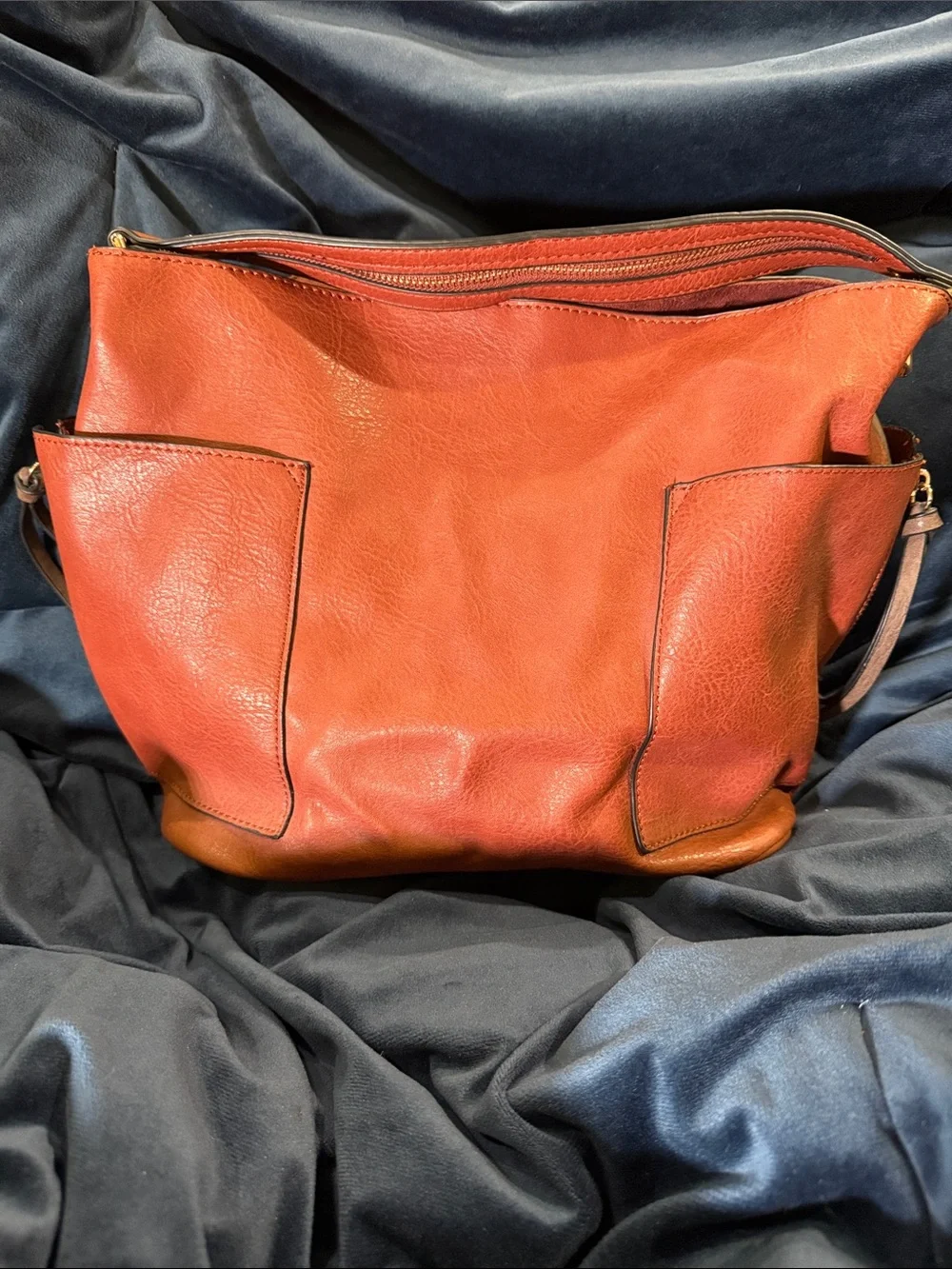 Steve Madden two toned Leather Shoulder Bag with Front Pockets
